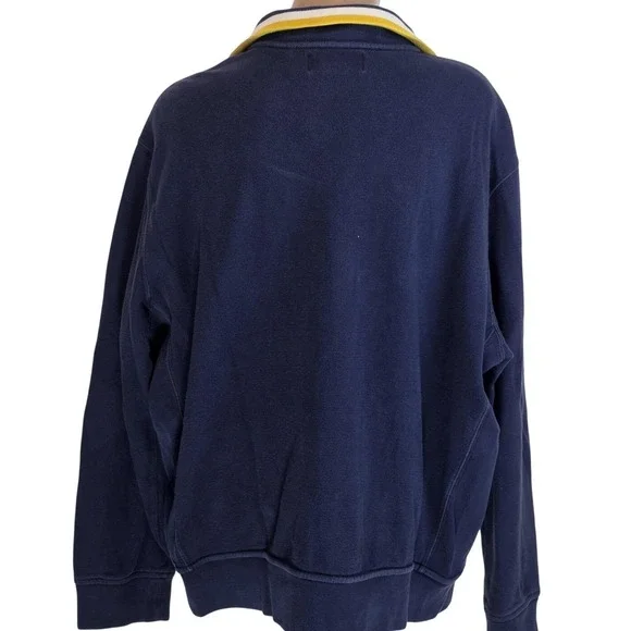 Polo Ralph Lauren Sweatshirt Mens 2XL Blue Zip Fleece Mock Neck Big Pony Logo - Picture 3 of 9